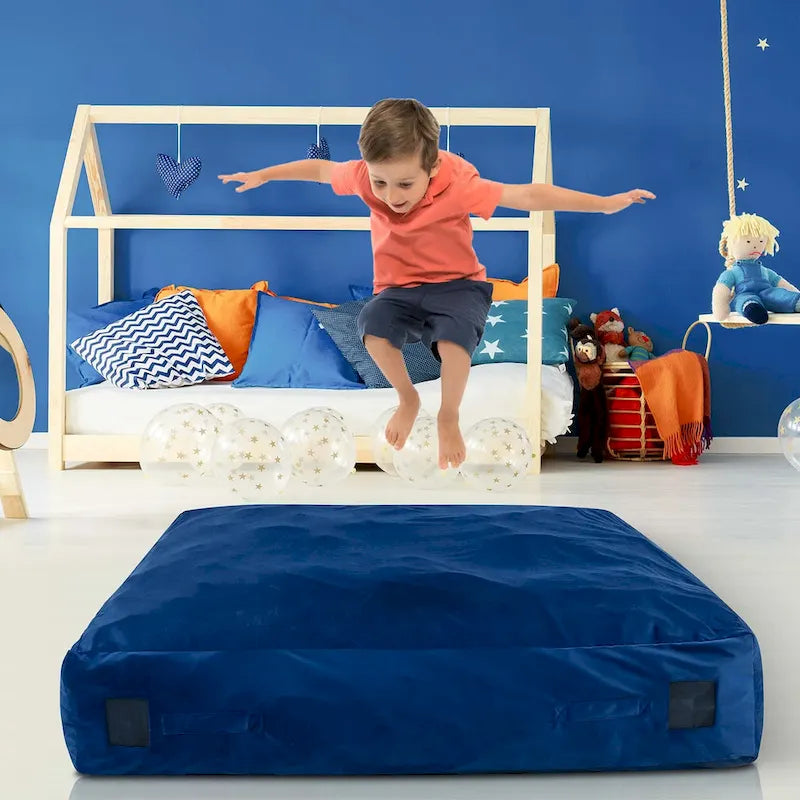 Costway 57 x 57 Crash Pad Sensory Mat with Foam Blocks & Washable - See Details