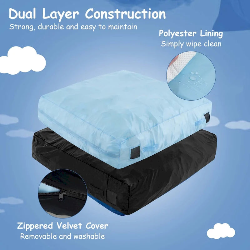 Costway 57 x 57 Crash Pad Sensory Mat with Foam Blocks & Washable - See Details