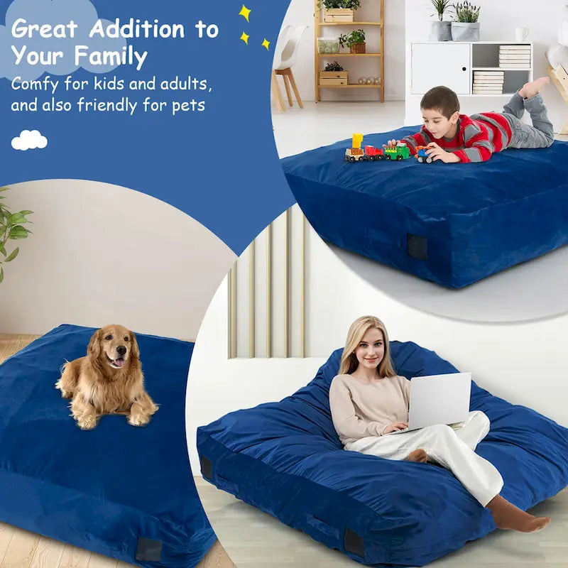 Costway 57 x 57 Crash Pad Sensory Mat with Foam Blocks & Washable - See Details
