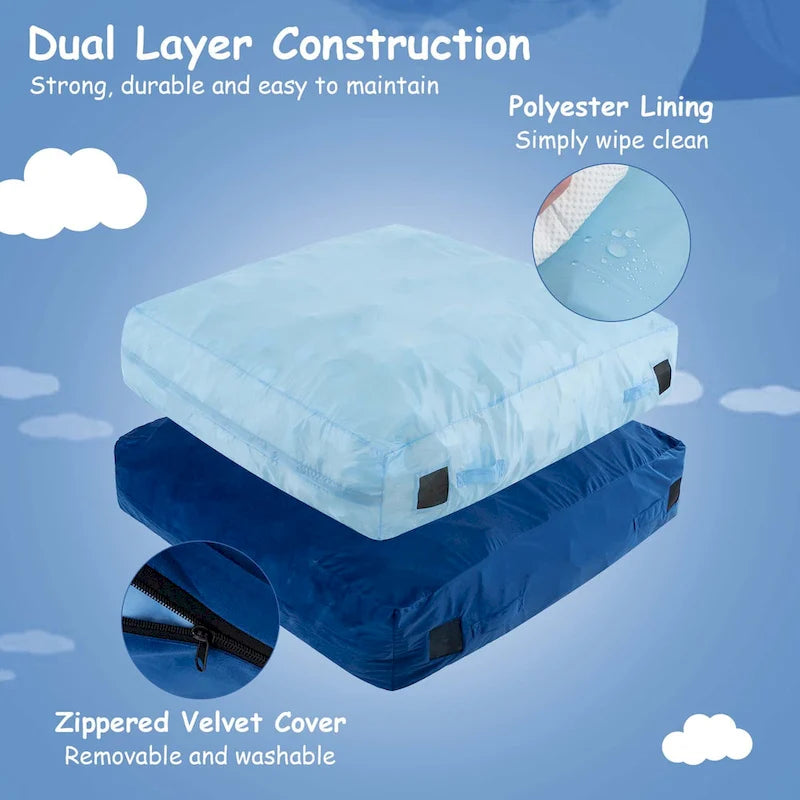 Costway 57 x 57 Crash Pad Sensory Mat with Foam Blocks & Washable - See Details