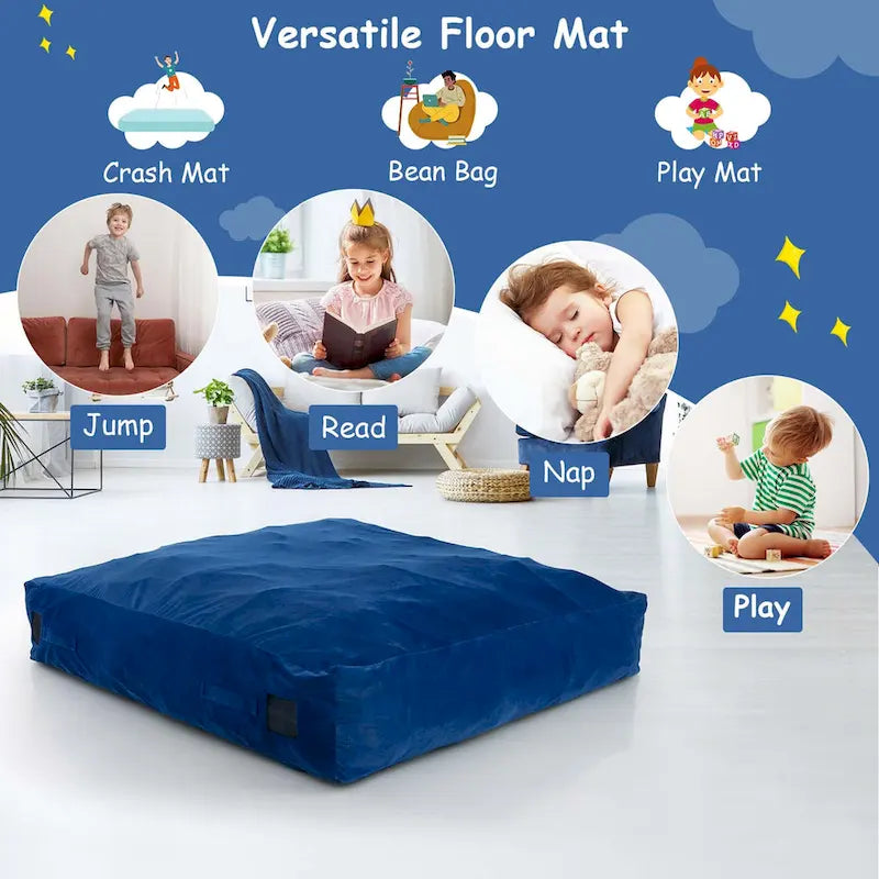 Costway 57 x 57 Crash Pad Sensory Mat with Foam Blocks & Washable - See Details