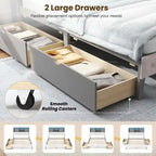 Costway Full Size Bed Frame with Bookcase Headboard Storage Bed with