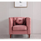 US PRIDE FURNITURE Velvet Classic Chesterfield Chair with Wood legs