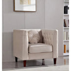 US PRIDE FURNITURE Velvet Classic Chesterfield Chair with Wood legs