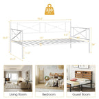 Costway Metal Daybed Frame Twin Size Slat Support Mattress Foundation