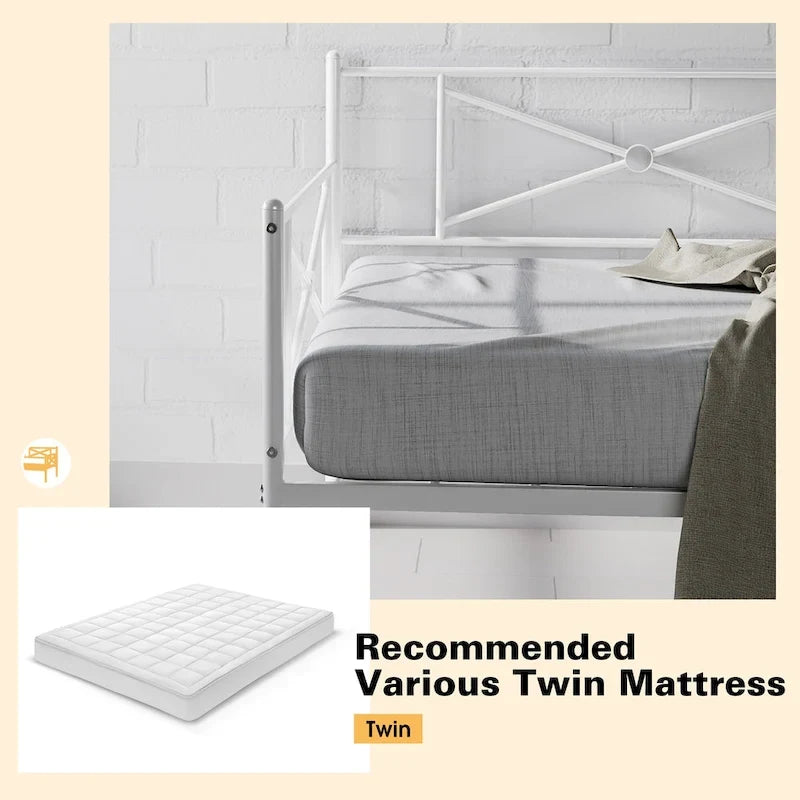 Costway Metal Daybed Frame Twin Size Slat Support Mattress Foundation