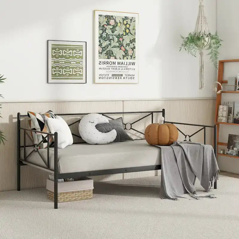 Costway Metal Daybed Frame Twin Size Slat Support Mattress Foundation