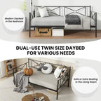 Costway Metal Daybed Frame Twin Size Slat Support Mattress Foundation