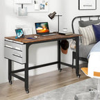 Costway 1/2/4 PCS Rolling Computer Desk Metal Frame PC Laptop Table