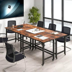 Costway 1/2/4 PCS Rolling Computer Desk Metal Frame PC Laptop Table