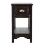 Gymax Set of 2 Contemporary Side End Table Compact Table w/ Drawer - 13 X 22 X 23 (L X W X H)