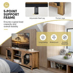 Costway TV Stand Entertainment Media Center for TVs up to 65 w/Steel - 58 x 15.5 x 24