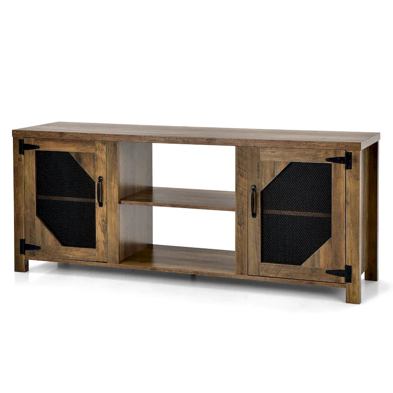 Costway TV Stand Entertainment Media Center for TVs up to 65 w/Steel - 58 x 15.5 x 24