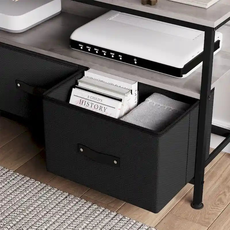 Multi-Functional TV Stand and Dresser for Bedroom with 2 Drawers - 42 inches
