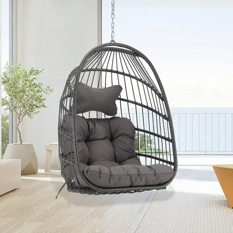 FINCATI Indoor Luxury Hanging Egg Chair Without Stand, 350 lbs Outdoor Egg Chair with No Stand, Egg Swing Chair Without Stand