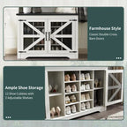 42 Wide Farmhouse Entryway Bench with Coat Rack, Mudroom Cabinet