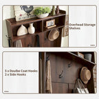 42 Wide Farmhouse Entryway Bench with Coat Rack, Mudroom Cabinet