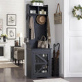 23 Wide Farmhouse Entryway Bench with Coat Rack, Hall Tree Cabinet