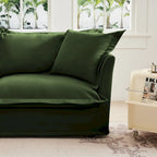 120 U-Shaped Chenille Sectional Sofa with 3-Seater and French Edge Pillows & Cloud Cushions