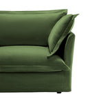 120 U-Shaped Chenille Sectional Sofa with 3-Seater and French Edge Pillows & Cloud Cushions