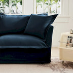 120 U-Shaped Chenille Sectional Sofa with 3-Seater and French Edge Pillows & Cloud Cushions