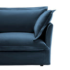 120 U-Shaped Chenille Sectional Sofa with 3-Seater and French Edge Pillows & Cloud Cushions