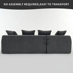 101.6 Corduroy L-Shaped Sectional Sofa with Chaise Lounge and 4 Pillows