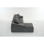 101.6 Corduroy L-Shaped Sectional Sofa with Chaise Lounge and 4 Pillows