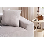 101.6 Corduroy L-Shaped Sectional Sofa with Chaise Lounge and 4 Pillows