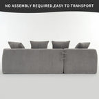 101.6 Corduroy L-Shaped Sectional Sofa with Chaise Lounge and 4 Pillows