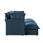120 Chenille 3-Seater Sofa Set with 3 Ottomans, Sleeper Function & Removable Slipcovers