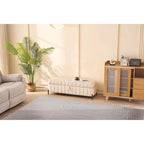 49.21Wide Velvet Storage Soft Bench for Living Room, Entryway and Bedroom