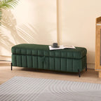 49.21Wide Velvet Storage Soft Bench for Living Room, Entryway and Bedroom