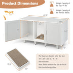 Gymax Cat Litter Box Enclosure Hidden Cat Washroom w/ 2 Doors