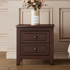 Roomfitters 2-Drawer Nightstand for Bedroom, Mid-Century Retro Bedside Table with Classic Design