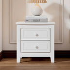 Roomfitters 2-Drawer Nightstand for Bedroom, Mid-Century Retro Bedside Table with Classic Design