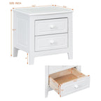 Roomfitters 2-Drawer Nightstand for Bedroom, Mid-Century Retro Bedside Table with Classic Design