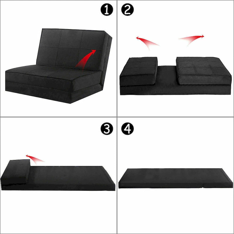 Costway Convertible Fold Down Chair Flip Out Lounger Sleeper Bed Couch