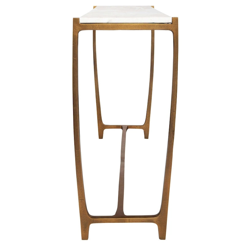 Affinity Marble Top Console Table - 47.25 - White and Gold