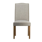 Arched Back With Nail Head Wooden Dining Chairs 39.5 Gray Brown 2Ct