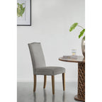 Arched Back With Nail Head Wooden Dining Chairs 39.5 Gray Brown 2Ct