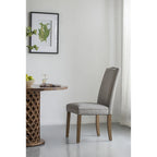 Arched Back With Nail Head Wooden Dining Chairs 39.5 Gray Brown 2Ct