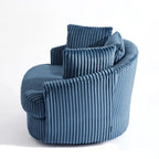 DREAMSIDEA Recessed Arm Slipcovered Swivel Barrel Chair