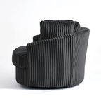 DREAMSIDEA Recessed Arm Slipcovered Swivel Barrel Chair