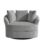 DREAMSIDEA Recessed Arm Slipcovered Swivel Barrel Chair