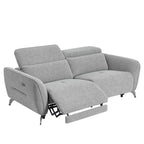80 Wide Chenille Upholstered Power Reclining Sofa Set For Living Room