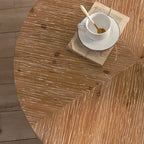 Modern Retro Splicing Round Coffee Table Simple Coffee Table with Fir Wood Tabletop Gold Cross Leg, for Living Room