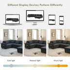 128 Chenille U-Shaped Sectional Sofa with Ottoman, 6-Seater Couch Set and Hidden Storage, USB Charging & Cup Holders
