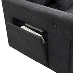 128 Chenille U-Shaped Sectional Sofa with Ottoman, 6-Seater Couch Set and Hidden Storage, USB Charging & Cup Holders