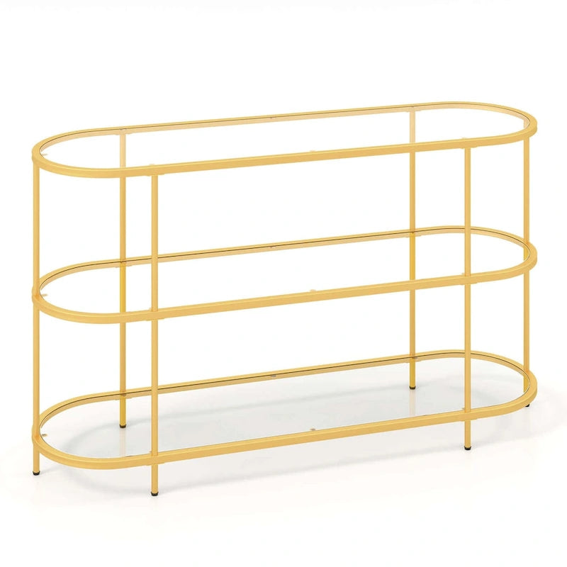 Costway 3-Tier TV Stand for TVs up to 65 with Tempered Glass Shelves - See Details